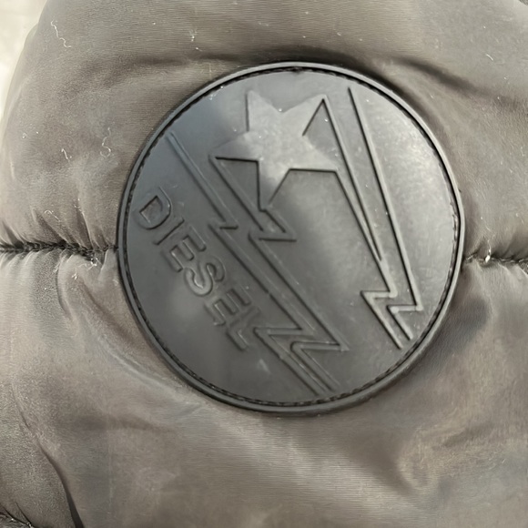 Diesel kids puffer jacket dark hunter green removable hood pockets button&zip 8 - Picture 7 of 16